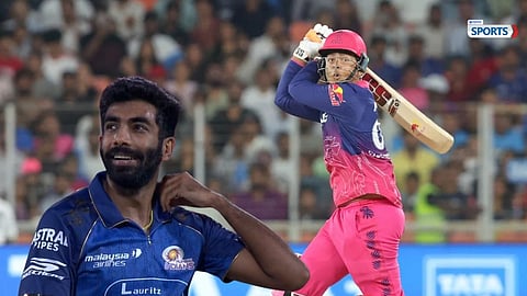 Vaibhav Suryavanshi takes on Jasprit Bumrah with a fearless six on first ball