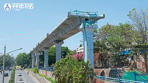 Ongoing work on the Pimpri-Nigdi extended Metro line
