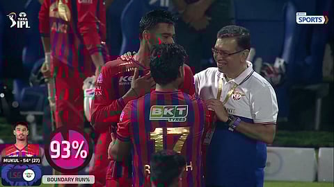 Sanjiv Goenka reaction after Mukul Choudhary match winning innings 