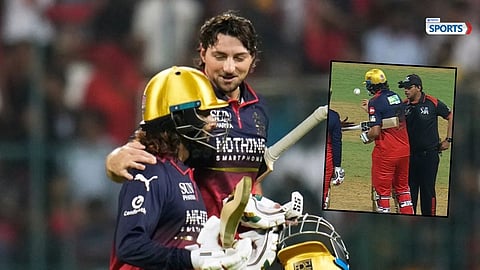 Tim David argues with umpires during ball-testing controversy in MI vs RCB IPL 2026 clash.
