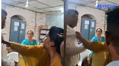 Karveer Panchayat Samiti women grab collar officer