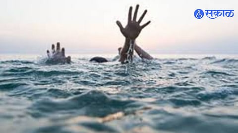 Rescue teams at Gunjavani Dam after two brothers drowned in a tragic incident in Rajgad taluka.
