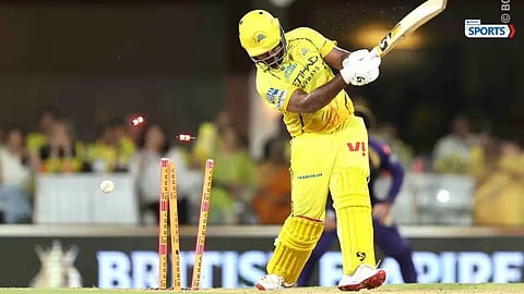 Ajinkya Rahane strategizes as KKR bowlers restrict CSK despite early aggression.