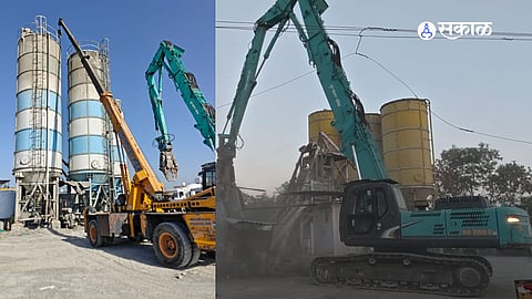 "प्रशासनाचा 'बाणा' आणि नेत्यांची 'अरेरावी'!" लोहगावात धूळ ओकणारा प्लांट अखेर जमीनदोस्त; सुरक्षा रक्षकांनी नेत्यालाच शिकवला धडा.