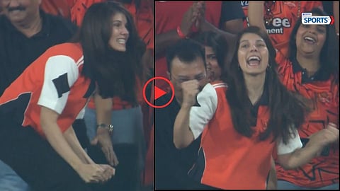 Kavya Maran celebrates passionately after SRH clinch a dramatic last-over victory.