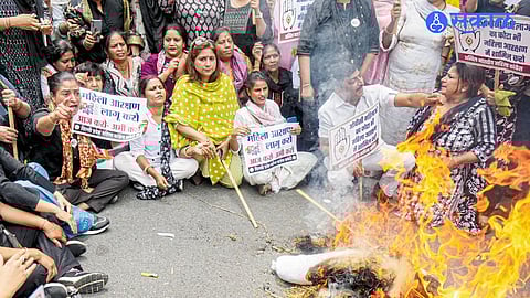 BJP Headquarters Witnesses Congress Protest Over Women’s Reservation Issue