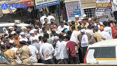 Tension at Ghotawade Phata as Farmers Stage Rasta Roko Over Demolition