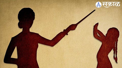 female teacher beating girl student