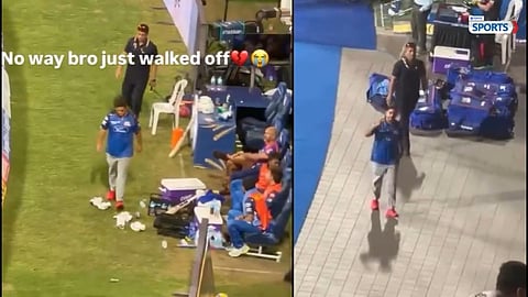 Akash Ambani reacts in frustration, signaling fans to leave as Mumbai Indians struggle against CSK