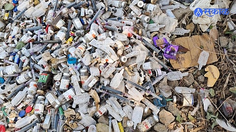 Used Needles and Medicine Bottles Dumped Openly on Paud-Kolwan Road