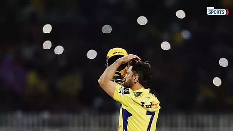 MS Dhoni during a CSK training session as concerns grow over his calf injury in IPL 2026.