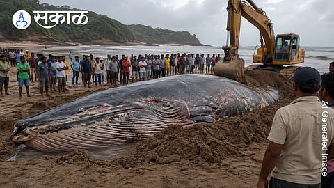 What caused the whale death on Are-Ware beach?