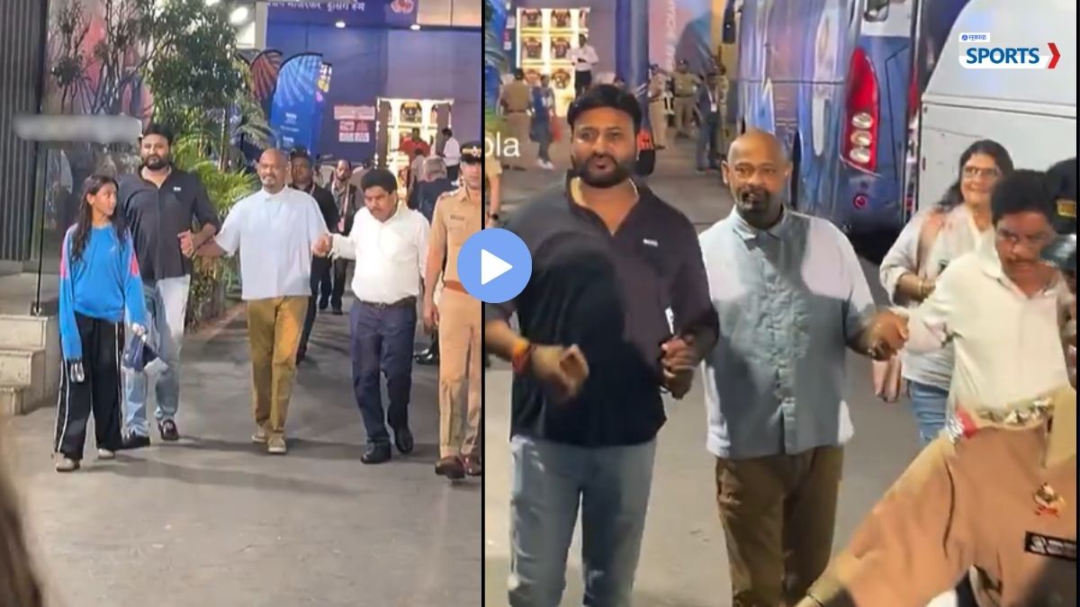 Vinod Kambli at Wankhede Stadium during a Mumbai Indians match