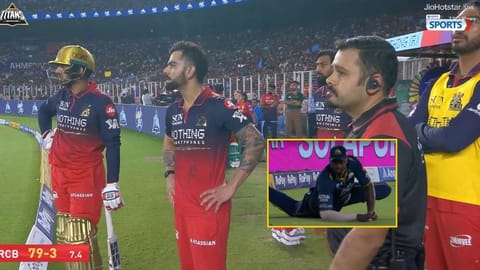 Virat Kohli argues with umpires after Rajat Patidar’s controversial dismissal in IPL 2026 clash.