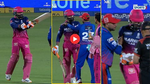 Ravindra Jadeja and Kuldeep Yadav share a fun on-field moment during RR vs DC IPL 2026