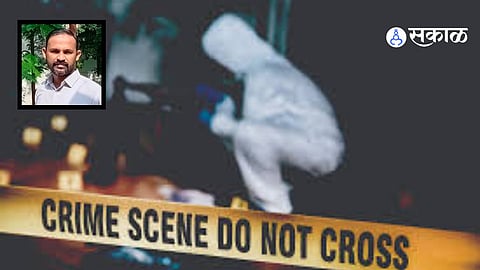 Police officials investigating the flat in Hingna, Nagpur, where Naib Tehsildar Vaibhav Rathod was found dead in an apparent suicide case.