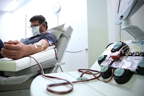 process of plasma therapy on corona patient 
