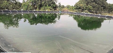 कोराळ (ता.उमरगा) : तात्याराव सुरवसे यांनी तयार केलेले शेततळे. 