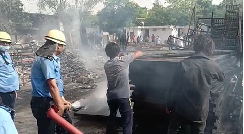 fire at decoration Godown in Nagpur 