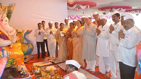Ganapati bappa arrives at ambegaon on the occasion of Ganesh Festival