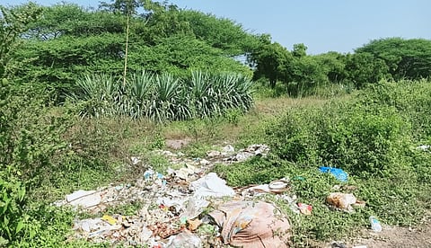 Garbage is being dumped by unknown persons in the forest boundary at Nagpur