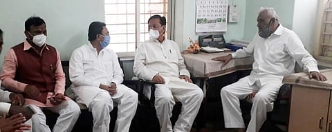 At the residence of BJP leader senior leader Ganpatrao deshmukh