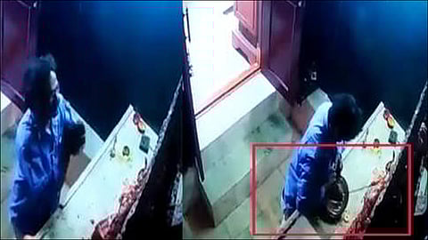theft in durga temple caught on camera at hyderabad