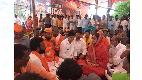 MarathaKrantiMorcha protesters stament in parali beed