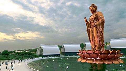 नागपूर येथे उभारण्यात येत असलेल्या बुद्धीस्ट थीम पार्कचे संकल्पचित्र