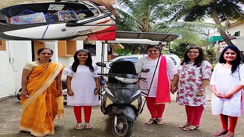 Solar powered Solar Bike made by DKTE Electronics students