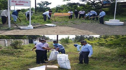 Mahatma Gandhi Jayanti Sanitation campaign Inspired by daily Sakal the cleaning campaign was strengthened