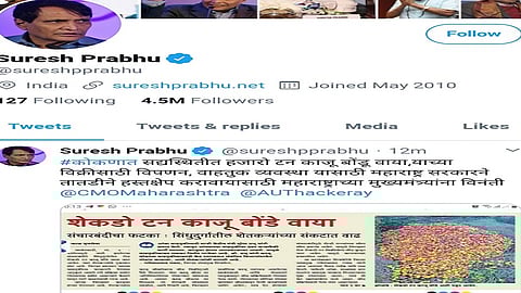 suresh prabhu on twitter the problem of selling cashew bondu should be solved kokan marathi news