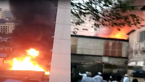 मलाड पूर्व भागात प्लायवूडच्या दुकानाला भीषण आग; अग्निशमन दलाच्या गाड्या घटनास्थळी दाखल