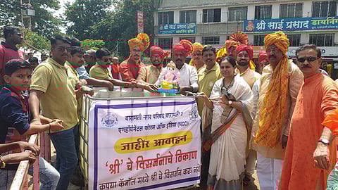 बारामती शहरात पर्यावरणपूरक विसर्जन मिरवणूक