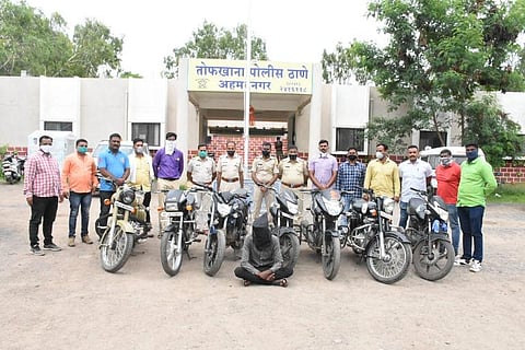 Man one; Seven of the stolen motorcycles