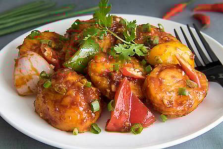 Try chili eggs, omelette snacks