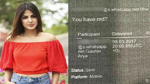 rhea chakraborty chat on drugs