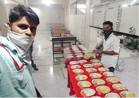 The pangat at the Shivbhojan Kendra here runs day and night