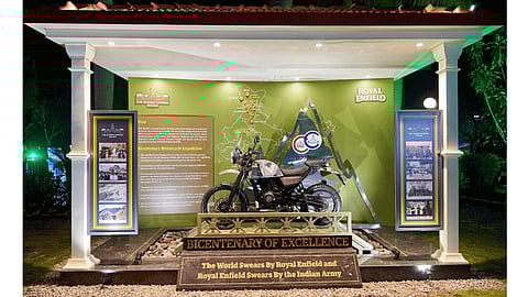 monument of Royal enfield at Bombay sappers office