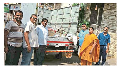 The work of picking up plastic waste from two hundred families