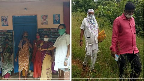 a 9 month pregnant women kalpna lendi provide a health service on duty in mandangad area ratnagiri