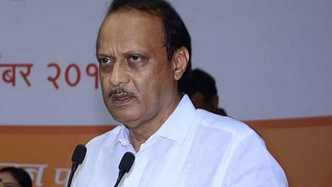 Ajit pawar speaks at press conference after legislator resignation 