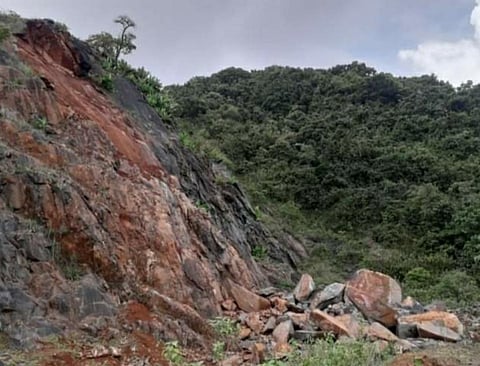 The mountain collapsed zolambe konkan sindhudurg