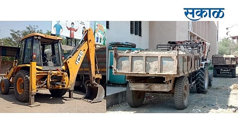 Three vehicles have been fined for illegal uptake in Shevgaon.jpg