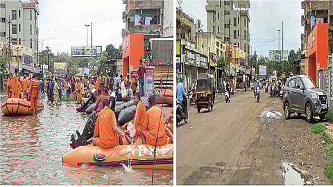 Jhulelal Chowk was flooded last year, today it is dry