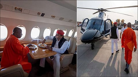 duplicate yogi adityanath and akhilesh yadavs plane photo goes viral