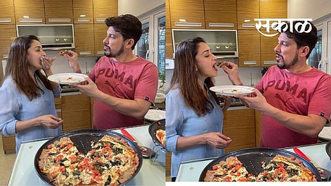 bollywood actress madhuri dixit husband shriram nene pizza fans