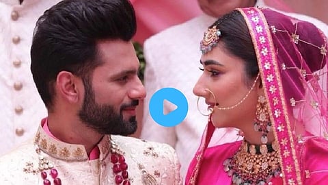 singer rahul vaidya and disha parmar marriage video goes viral ali goni and jasmin bhasin also present 