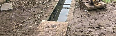 work of the partial gutter has finally started here