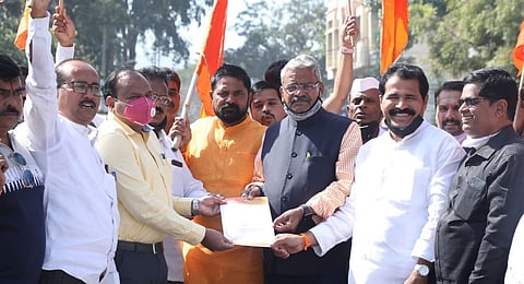 घोडेगावात मोदी सरकारविरोधात निषेध मोर्चा 